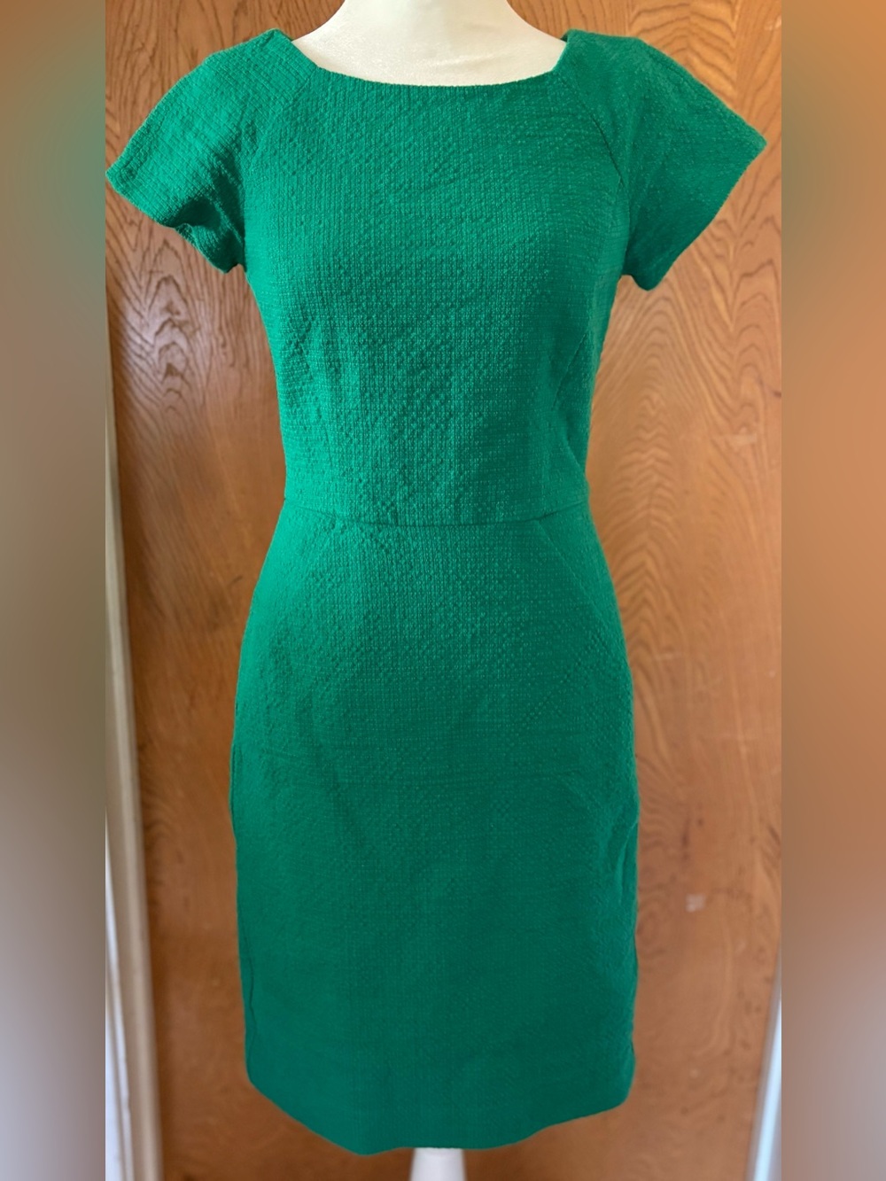 J. Crew Emerald Green Textured Sheath Dress